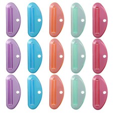 Manual Toothpaste Squeezer, 15 PCS Oval Toothpaste Tube Squeezer, Colorful Tr...