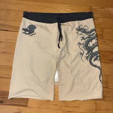 Vintage Lucky Brand Cotton Knitwear Floral Sweatshorts XL Retro Asian Y2K Dragon