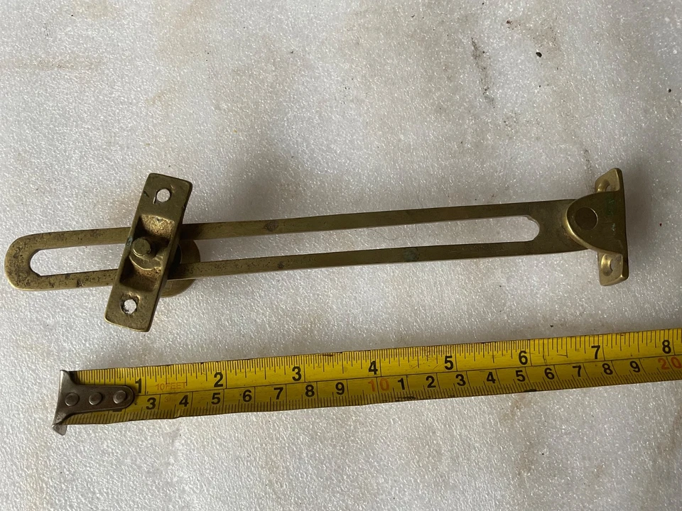 VENTANA DE LATÓN MACIZO VINTAGE ANTIGUO MARCO DE MADERA Foto 2 de 4