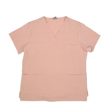 NiaaHinn Scrub Top Womens Small Pink 3 Pocket V Neck Medical Uniform Stretch