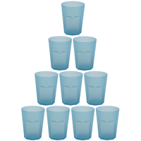 10X Kunststoffbecher Blau Trinkbecher Party-Becher PlastikgläSer Mehrweg 0,4L
