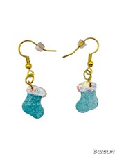 Christmas Stocking Glitter Handmade Resin Earrings Drop Earrings Cute Holiday