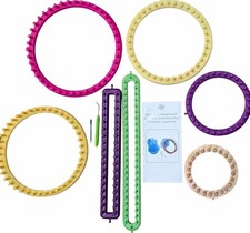 Complete Knitting Loom Kit Set Round  Long Looms Hook Needle Instructions