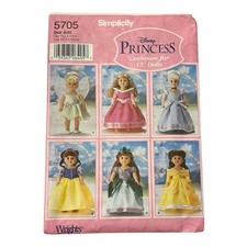 Simplicity Disney Princess Costumes 18 Doll Patterns 5705 Uncut Unused