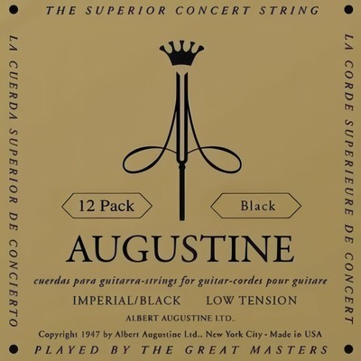 Augustine 12PK Imperial/Black Low Tension Nylon Guitar Strings - HLSETIMPBLACKPK