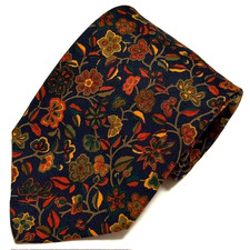 Brooks Brothers Tie Vintage Black Label Floral Flowers AOP Elegance Sharp Dapper