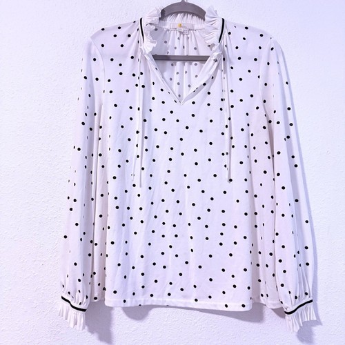 Boden Bronwyn Ruffle Polka Dot Blouse Size 10