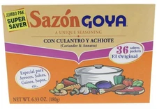 Sazon Goya Jumbo Culantro y Achiote,Curiander & annatto 1 Box (36 Packets)