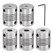 5 Pcs Aluminum Alloy Shaft Coupling 3mm to 6.35mm, Flexible Coupling