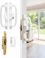 Sliding Door Lock, Keyed Sliding Glass Door Handle Replacement 3-15/16" H.C.,