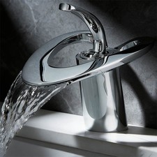 Chrome Bathroom Faucet Single Handle 1Hole Sink Waterfall Vanity Basin Mixer Tap