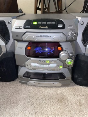 Panasonic Sa-ak27 Stereo System Am FM 5 Disc CD Tape W/ Remote 130 