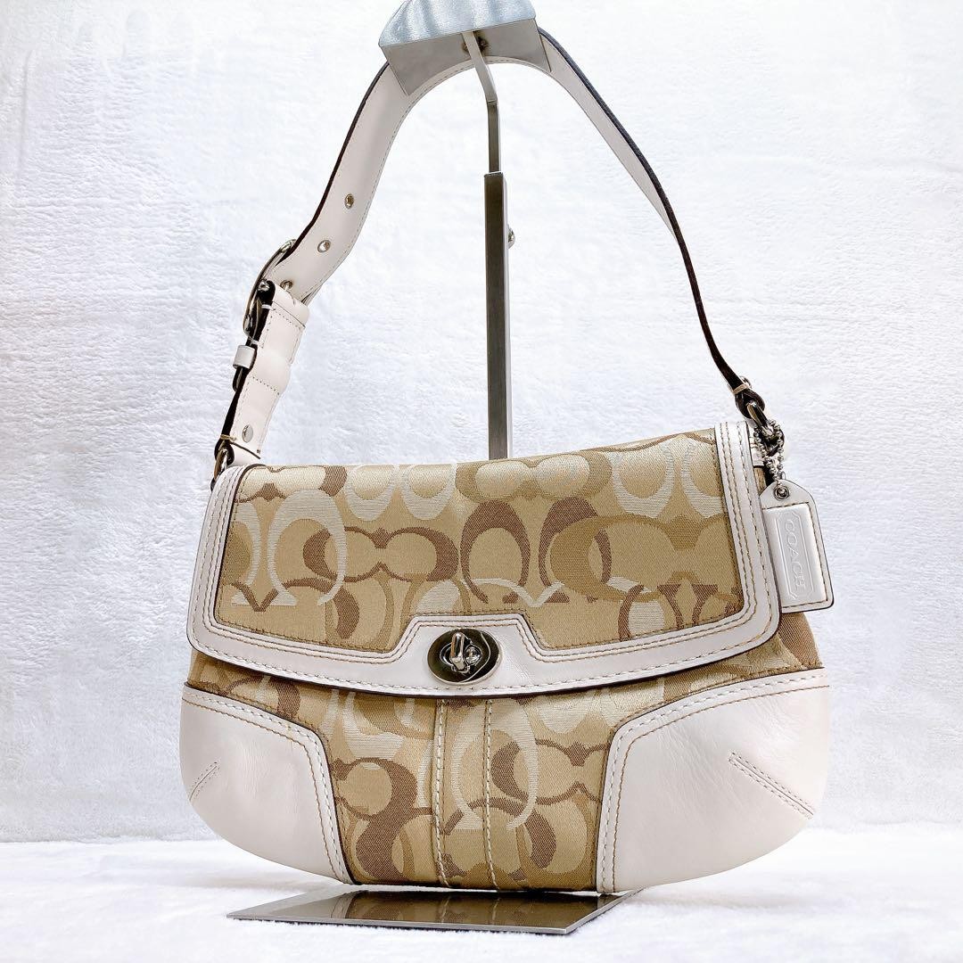 Coach Turn Lock One Shoulder Bag with Accessory Pouch