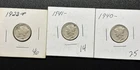 Mercury Dime Lot Of 3, 1923p, 1940, 1941