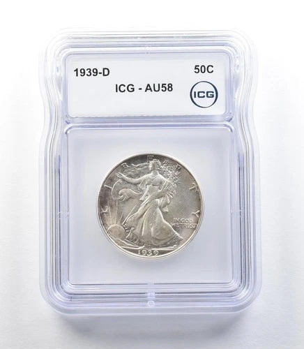 1939-D Walking Liberty Half Dollar AU58 ICG *0113