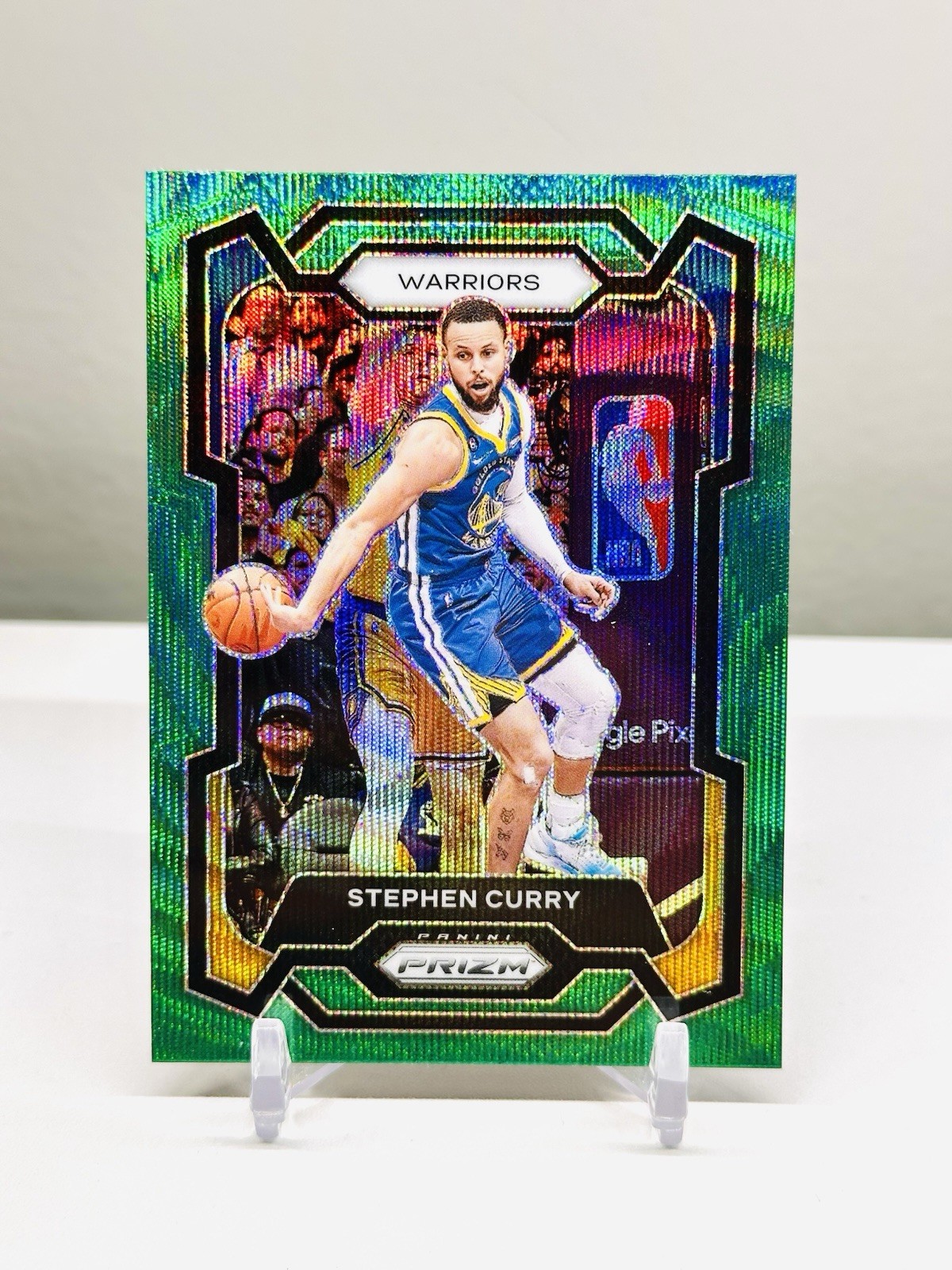 RARE 2023-24 Panini Prizm Basketball Stephen Curry Green Wave Prizm #119
