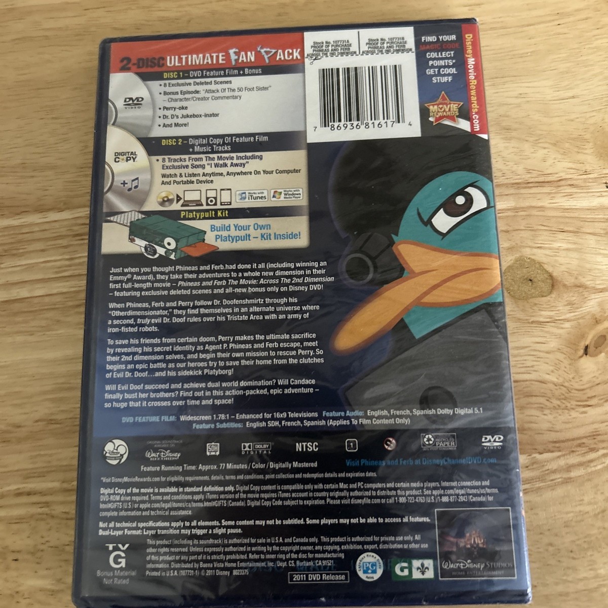 Phineas and Ferb: The Movie - Across the 2nd Dimension (DVD, 2011
