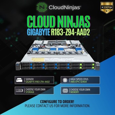 GIGABYTE R183-Z94-AAD2 12 Bay Server 2x AMD EPYC 9754 Genoa 128 Core NVMe M.2