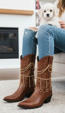 Women Gold Metal Chain Boot Bracelets Anklet Shoe Dangle Ring Charms Bling PAIR