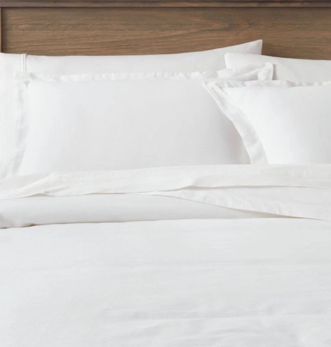 Threshold Full/Queen Cotton Linen Chambray Duvet Cover & Sham Set White - Image 2 of 4