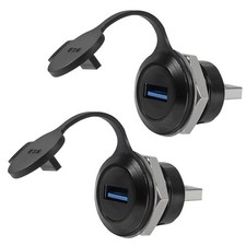 Waterproof USB 3.0 Panel Mount Coupler Male To Female Connector 2 PCS