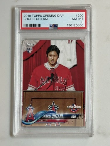 2018 Topps Opening Day Shohei Ohtani #200 RC Rookie Los Angeles Dodgers PSA 8