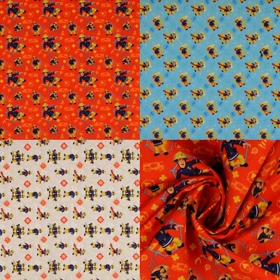 MARKENLOS Feuerwehrmann Sam Feuerwehr Baumwolle Meterware Baumwollstoff Webware