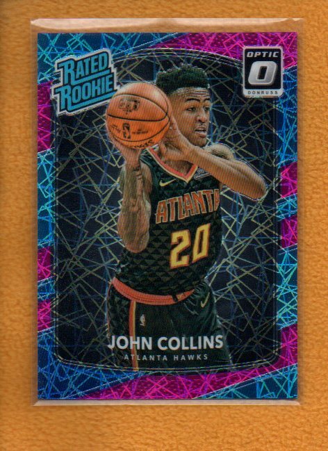 John Collins 2017-18 Optic BK Rated Rookies Pink Velocity Prizm RC #182 /79