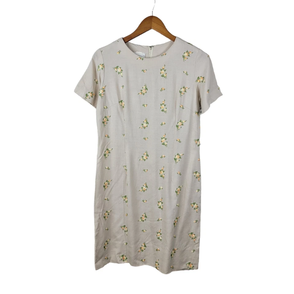 Vestido Vintage Años 60/70 Talla Pequeña Mediana Pinup Ama de Casa Fiesta Floral Bordado  Foto 2 de 4