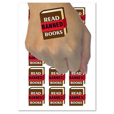 Read Banned Books Temporary Tattoo Water Resistant Fake Body Art Set