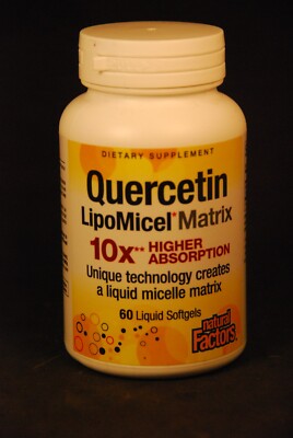 Natural Factors Quercetin LipoMicel Matrix 10x Higher Absortion 60 Liquid Softgl
