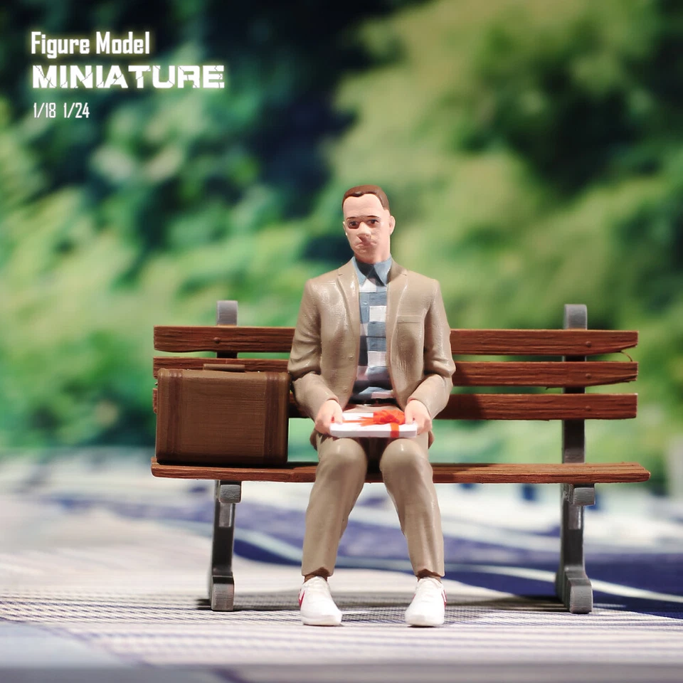 1/18 1/24 Tom Hanks' "Forrest Gump Chair" Miniature Model Scene Props Toys - Image 2 of 4