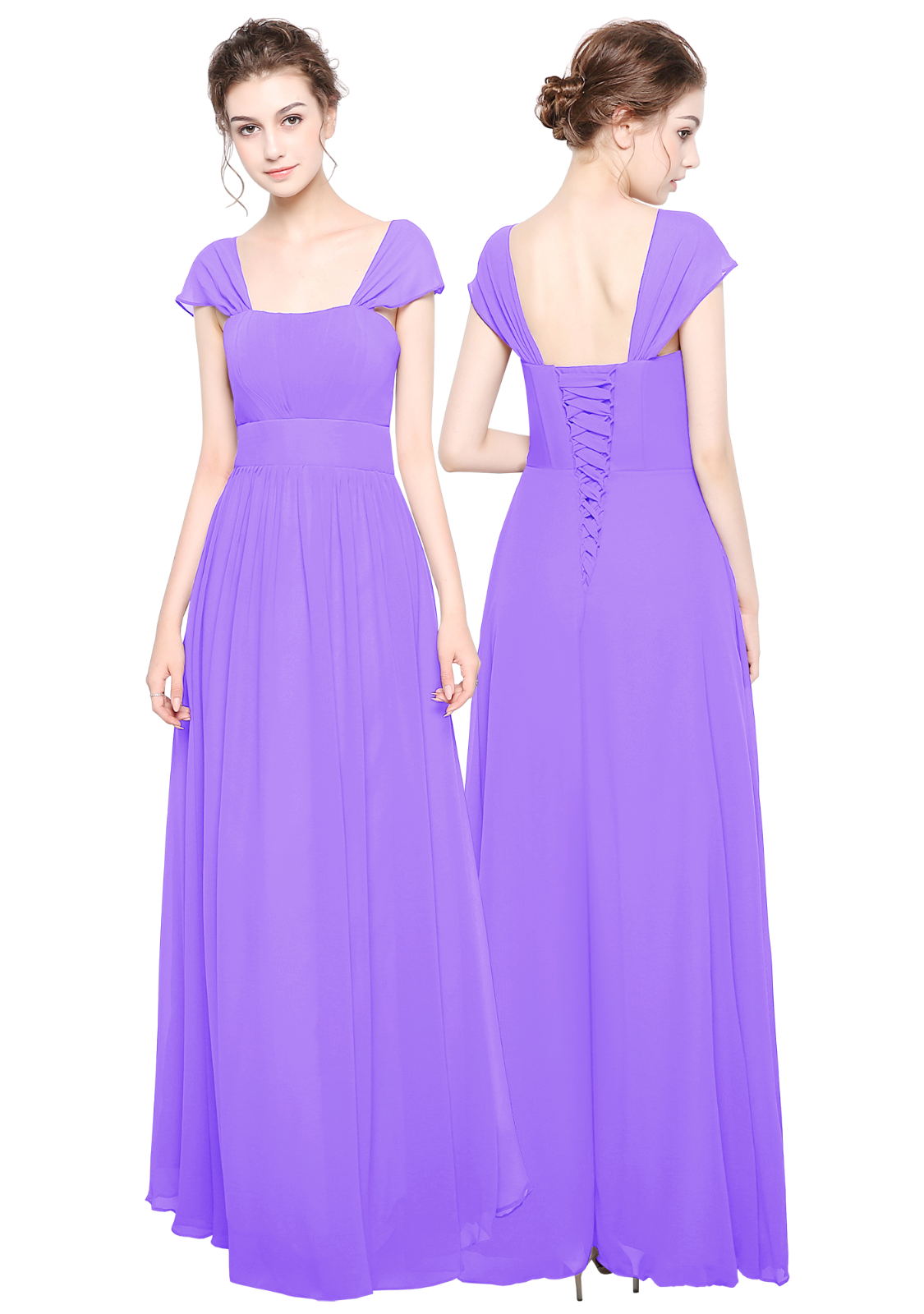 Straps Chiffon Floor Length Bridesmaids Prom Party Evening Dress eBay