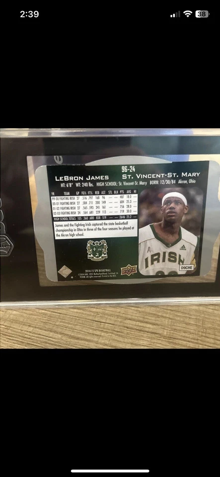 LeBron James 2014 UD ‘96 SPX HOLOGRAM SP SGC 9.5 POP 1 NONE HIGHER  - Image 2 of 4