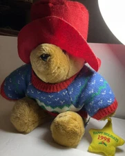 Vintage Sears 1998 Christmas Holiday Paddington Bear Plush 