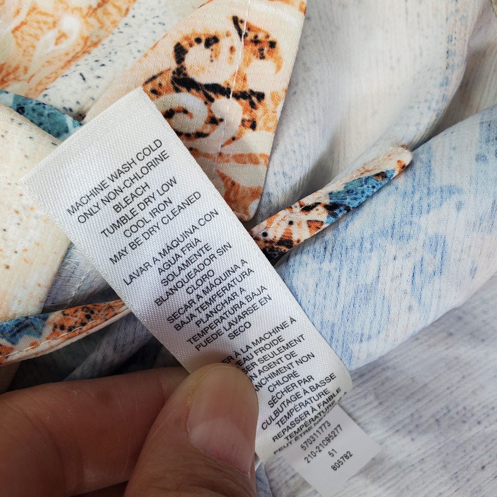 Chico's Blouse Womens Medium Multi Patchwork Tie … - image 5