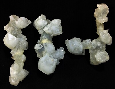 Pointed Apophyllite Crystals on Coral Chalcedony Sticks formation minerals