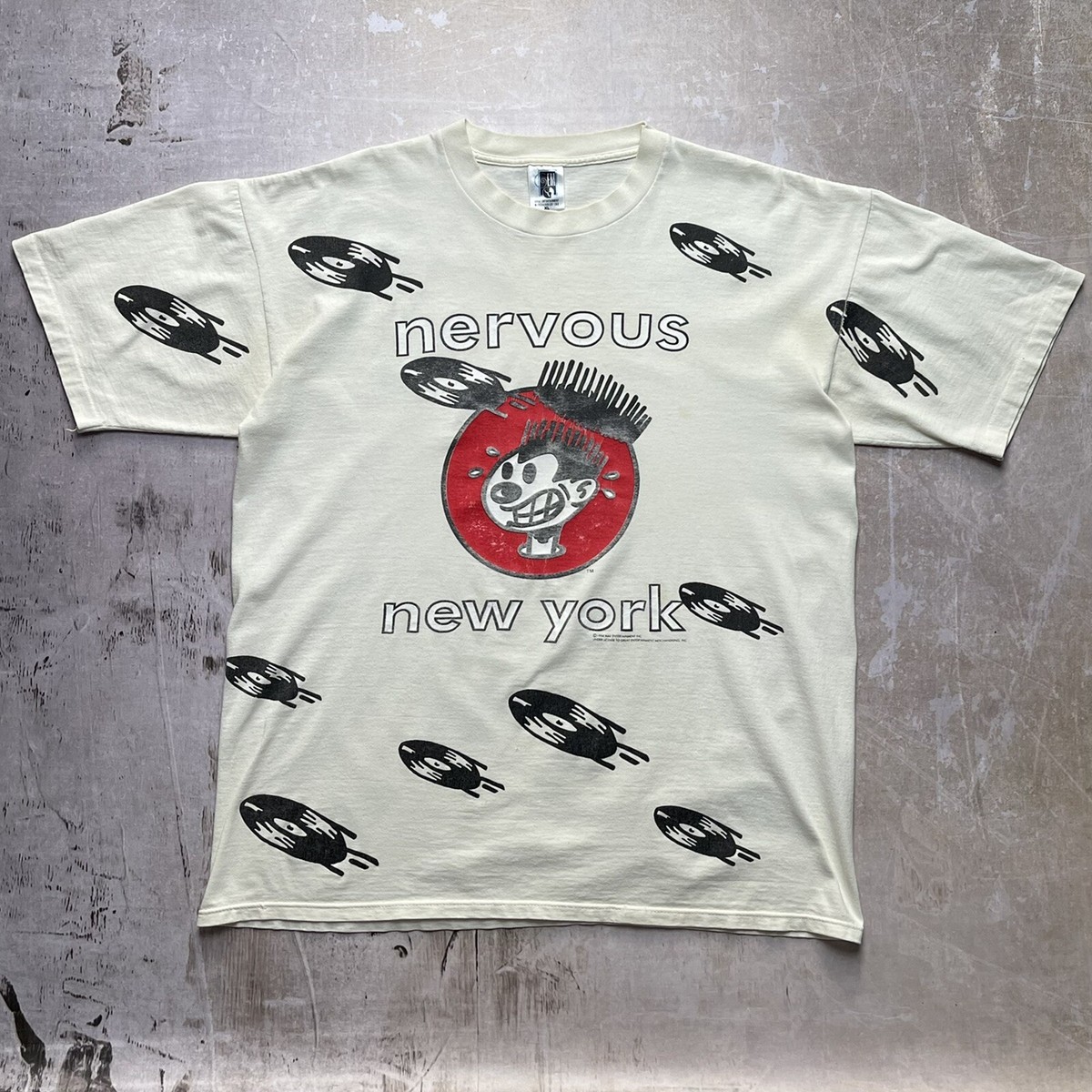 Vintage 1994 Nervous New York Records Rap Tee AOP T-shirt Vintage 1994 Nervous New York Records Rap Tee AOP T-shirt