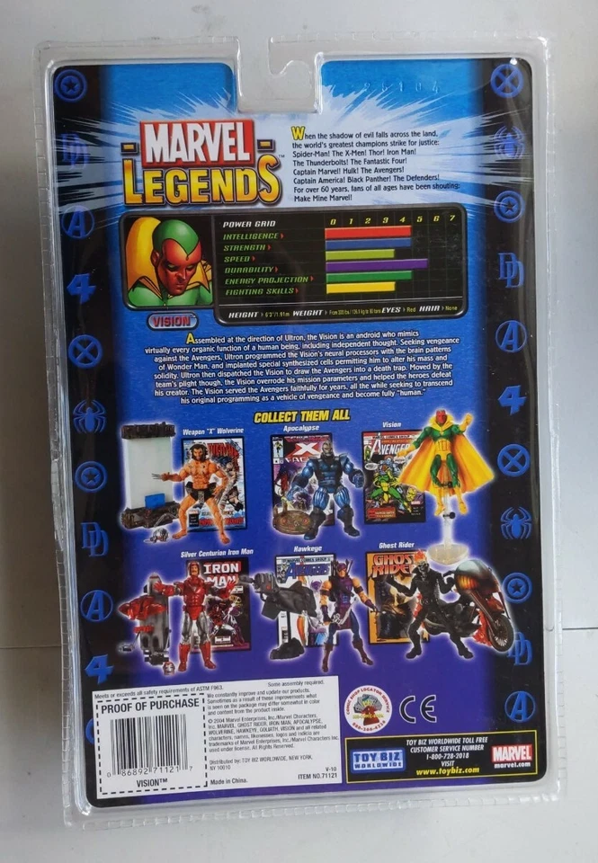 NOVO BONECO DE AÇÃO MARVEL LEGENDS SÉRIE 7 VISION COM QUADRINHOS DE 32 PÁGINAS! A172 - Imagem 2 de 2