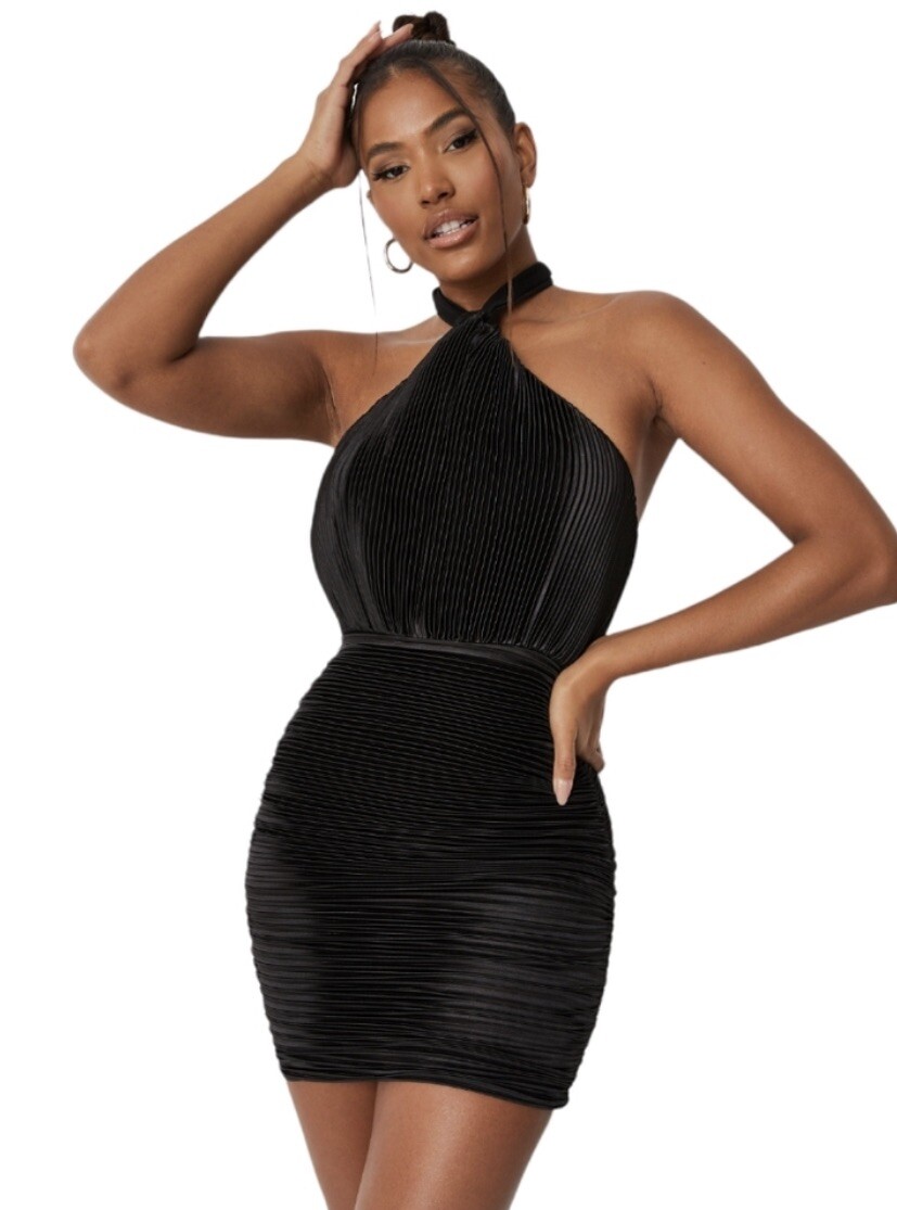 missguided satin mini dress MISSGUIDED Satin Mini Bodycon Dress With Contrast Blue Lace Sweetheart Neckline And Decorative Butterfly Chain Strap Detail For Party Club Evening
