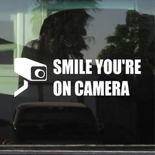 Smile You're On Camera Video Security Custom Vinyl Sticker Decal