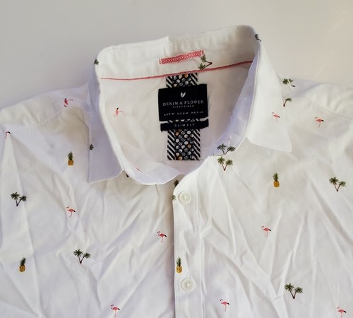 Denim \u0026 Flower Men's White shirt Slim 