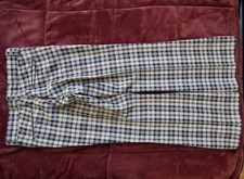 VTG Farah Plaid Flare Pants Trousers Khaki/beige And Navy Blue 31x29