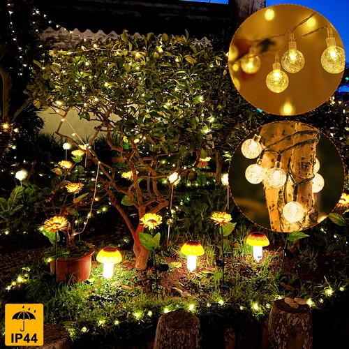 Cadena de luces LED bombillas jardín bolas cadena luz 10/20/30M decoración fiesta IP44