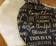 Reversible Adult black  white family words mask