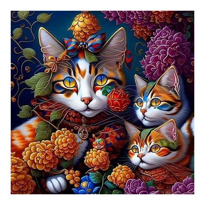 5D DIY Full Round Drill Diamond Painting Cat Kit Art Home Decoration (ZQ013) DE