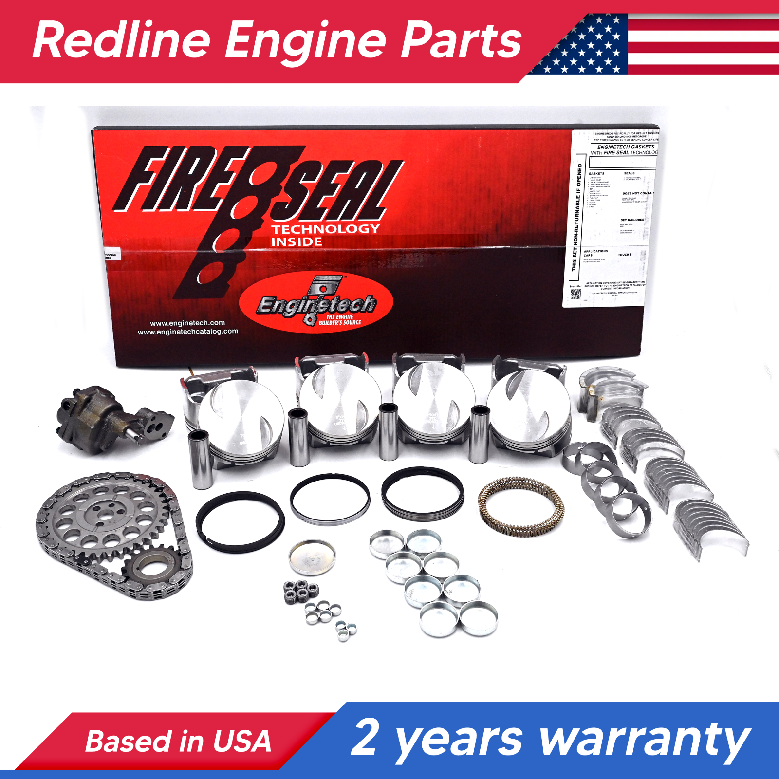 Chevrolet GMC 454 7.4L "J" 7.4 VORTEC Engine Rebuild Overhaul Kit FITS