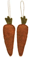 2 Primitive Orange Felt Carrot Ornaments Tiered Tray Carrot Bowl Fillers