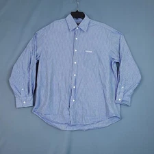US Polo Assn Men's Button Up Long Sleeve Shirt Blue Stripe Size L