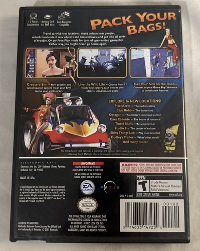 Sims Bustin' Out (Nintendo GameCube, 2003) - CIB - Disc Resurfaced - Picture 2 of 6